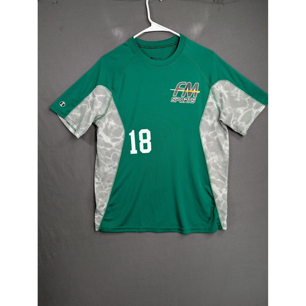 Holloway FM Sports Green Short Sleeve Jersey Shirt Adult L #18